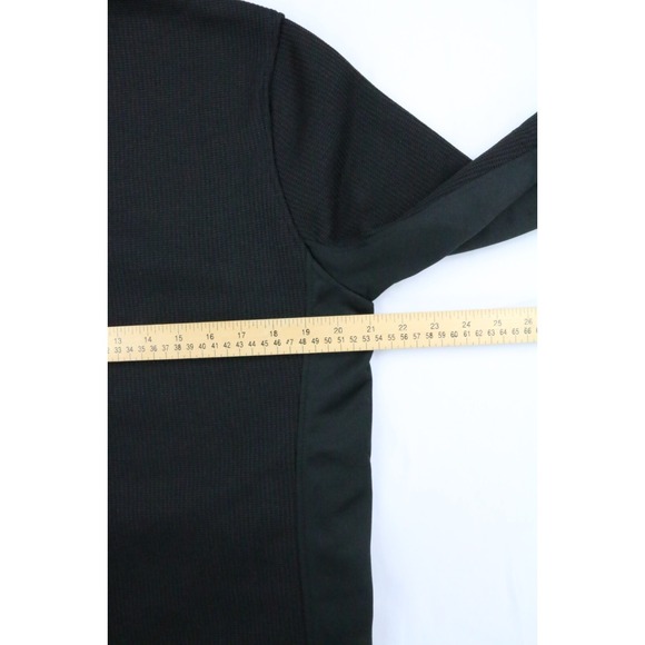 Chaps Mens Black Textured Knit Softshell Full Zip Jacket Size M Embroidered Flag - Picture 15 of 16